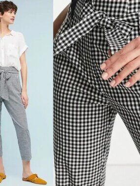 Joie Black & White Plaid Pants